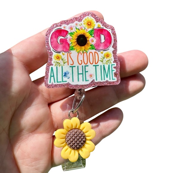 Bible Quote Badge Reel God is Good All time Nurse RN Retractable ID Card Holder - Picture 1 of 3